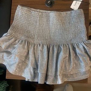 sparkly runched skirt! super cute and short.